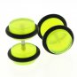 16g Fake 2g 6mm Ear Plug O-Ring Earlets Earrings Glow in the dark