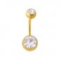 14g 13/32 10mm Gold Plated Navel Belly Button Rings Bar