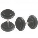 16g Black Fake 2g 6mm, 0ga 8mm Ear Plug O-Ring Earlets Earrings