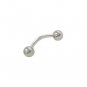 16ga Curved Tragus Lip Eyebrow Rings Barbell Ear Bar 13/32" 10mm 3mm bead ball
