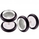 16g Fake 0g 8mm Clear Transparent Ear Plug O-Ring Earlets Earrings