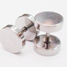 16g 1.2mm Steel Fake Ear Plug Earlets Earrings 0g Look Flesh Tunnel