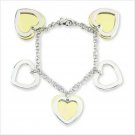 TWO-TONE HEART CHARM BRACELET
