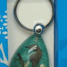 Keychain- Sea Horse in Lucite with Sea Green Background
