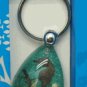 Keychain- Sea Horse in Lucite with Sea Green Background