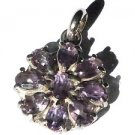Sterling Silver Hand Crafted Flower Petal Pendant with Genuine Stone