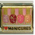 Free Shipping: I Love Manicures Enamel Italian Charm 9mm
