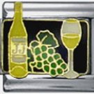 Free Shipping: White wine Italian Charm 9mm