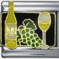 Free Shipping: White wine Italian Charm 9mm