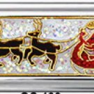 Free Shipping: Sparkling Santa and Reindeer Super Italian Charm 9mm