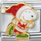 Free Shipping: Peanuts Skating Santa Snoopy Italian Charm 9mm