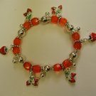 FREE SHIPPING! Strawberry Beaded Charm Bracelet