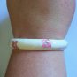 Free Shipping.  Enamel Cuff Bracelet Pink Flower