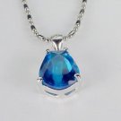 14K W GOLD CRYSTAL PENDANT - 5ct Blue Sapphire Pear