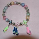 FREE SHIPPING !! Multicolored Flip Flop Charm Bracelet