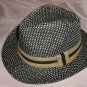 Black and White cowboy Fedora w/Black & beige Ribbon