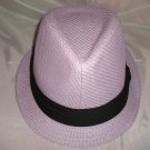 Purple Fedora Hat w/Black Ribbon