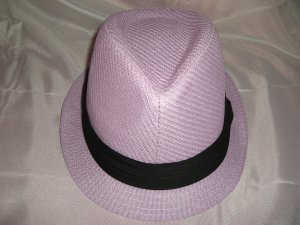 Purple Fedora Hat w/Black Ribbon