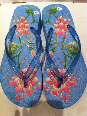 Blue flip flop Floral Design
