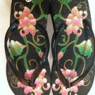 Black Flip Flop Floral design