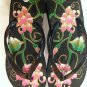 Black Flip Flop Floral design