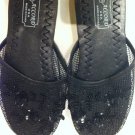 Black Mesh Slippers