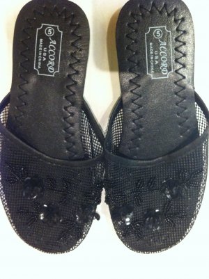 Black Mesh Slippers