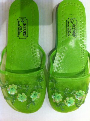 Green Mesh Slippers