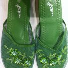 Dark Green Mesh Slippers