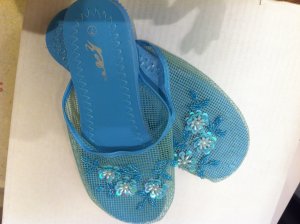 Blue Mesh Slippers
