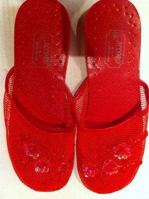 Red Mesh Slippers