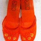 Orange Mesh Slippers