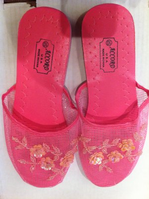 Pink Mesh Slippers