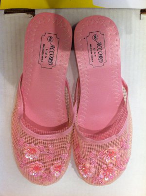 Light Pink Mesh Slippers