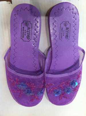 Purple Mesh Slippers