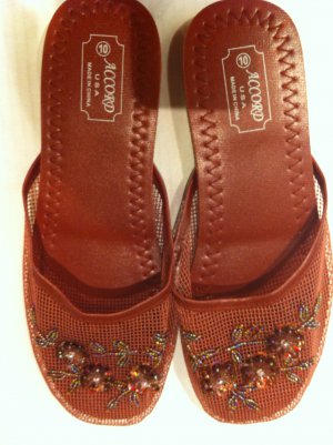Chocolate Brown Mesh Slippers