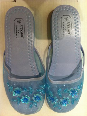 Light Blue Mesh Slippers