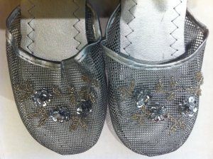 Silver Mesh Slippers