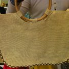 Beige Woven Beach Bag