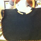 Black Woven Beach Bag