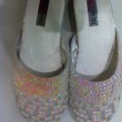 White Sequin Slippers