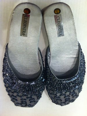 Black Sequin Slippers