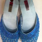 Blue Sequin Slippers