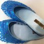 Blue Sequin Slippers