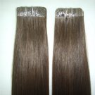 Seamless Tape hair #6 Ash Brown 20 pieces Remy human hair extensions 50 grams 18"