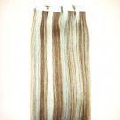 Seamless Tape hair #8/24 Chestnut Light Blonde Mix 20 pieces Remy human hair extensions 50 grams 18"