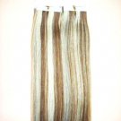 Skin Tape #8/24 Chestnut Brown Golden Blonde 40 pcs Premium Remy hair extensions 100 grams 18"