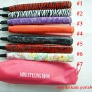 Ceramic Tourmaline small Portable Mini flat iron curling straigtener ORANGE ROSE #4