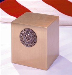 Bronze Military Spec URN - Coast Guard Emblem