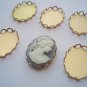Lot of 6 Brass Lace Edge Settings 18x13